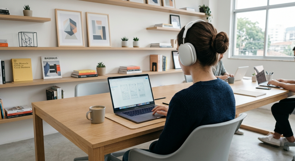 Sala comercial perfeita para utilizar headfone
