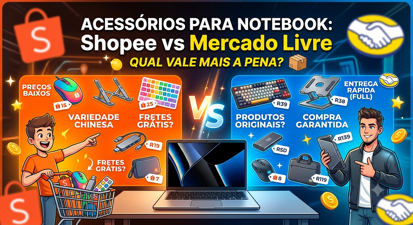 Acessórios para Notebook: Shopee vs Mercado Livre – Qual vale mais a pena?