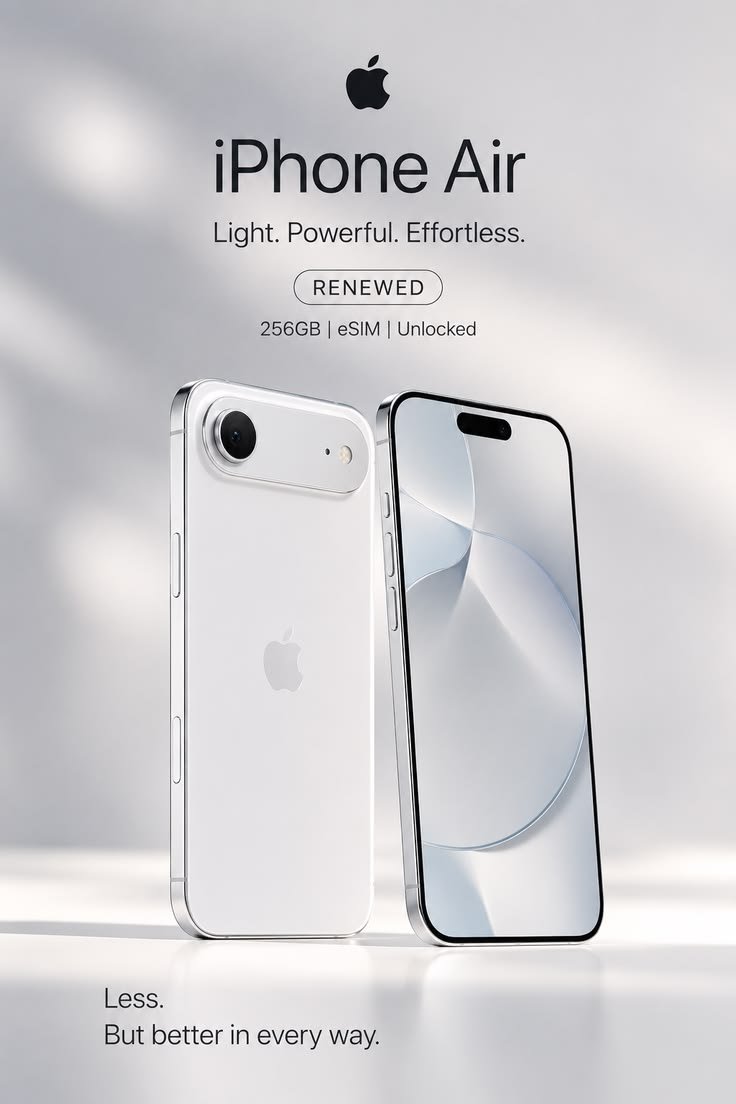 iPhone Air em destaque mostrando seu design fino e acabamento